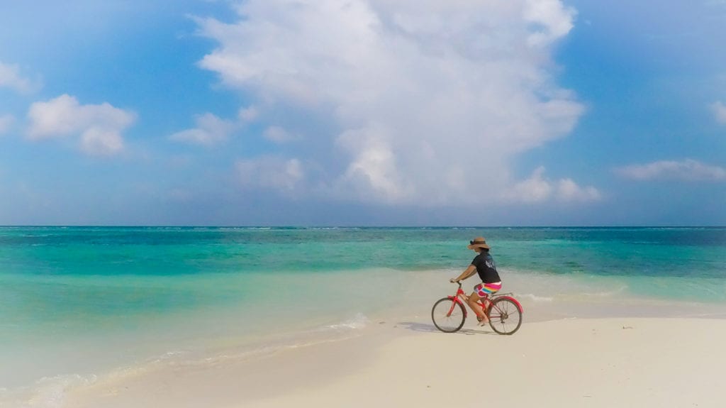 Staying fit while traveling through cycle- Maldives on a budget maafushi