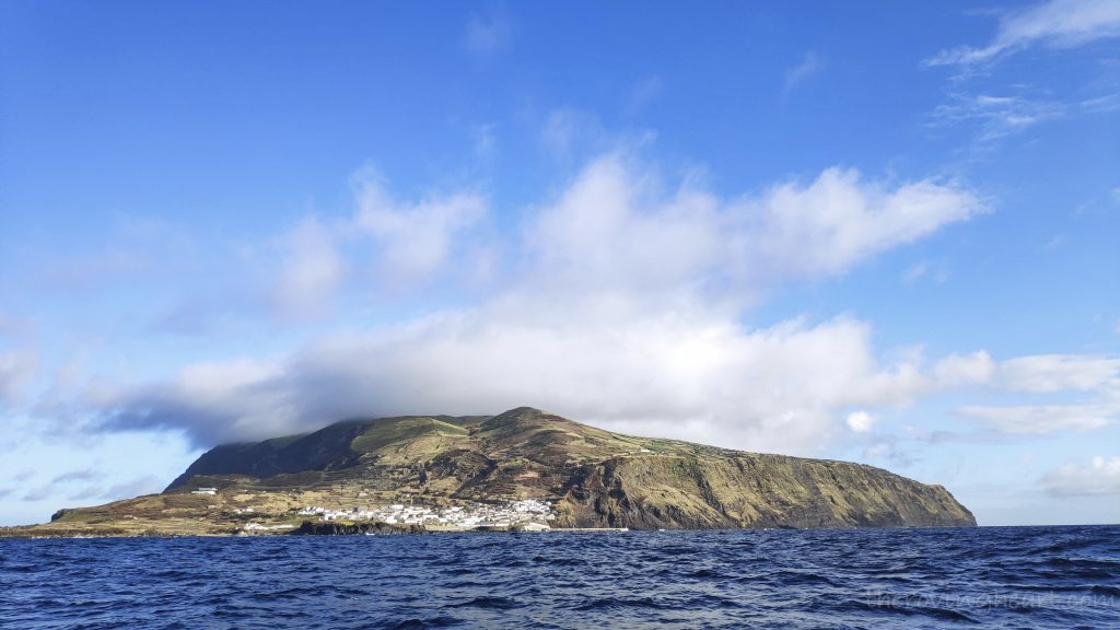 Corvo island by boat from flores azores archipelago