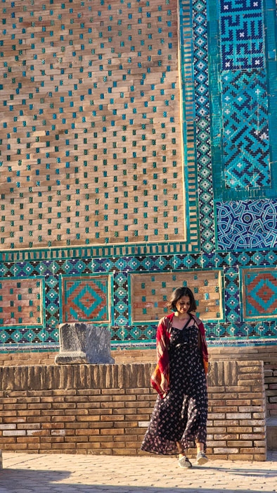 Shah-i-zinda mausoleum complex contains some of the richest tilework in Central Asia