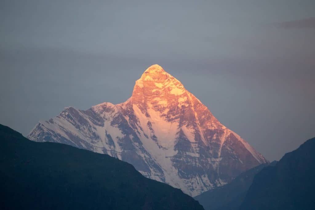 Nanda Devi peak at Saur valley